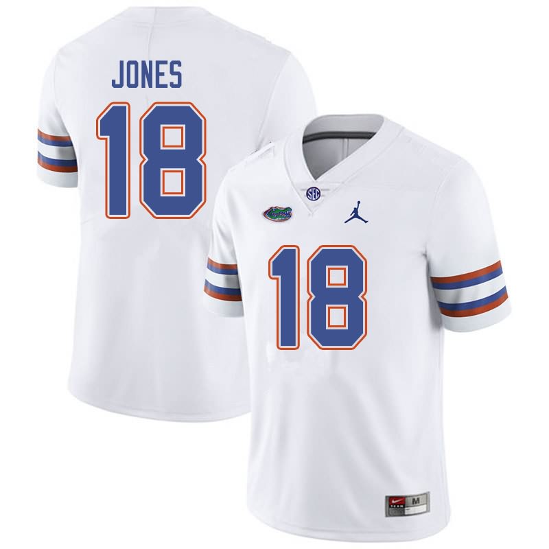 Men's NCAA Florida Gators Jalon Jones #18 Stitched Authentic Jordan Brand White College Football Jersey FDK1065BS